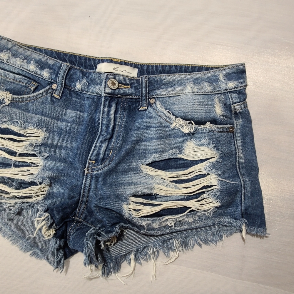 Kancan Distressed Denim Jean Shorts - Picture 3 of 8